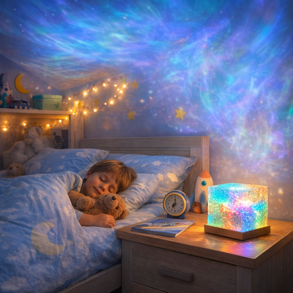 Aurora Wave – Projecteur Cristal LED 16 Couleurs Ambiance relaxante instantanée – Effet vagues & flammes