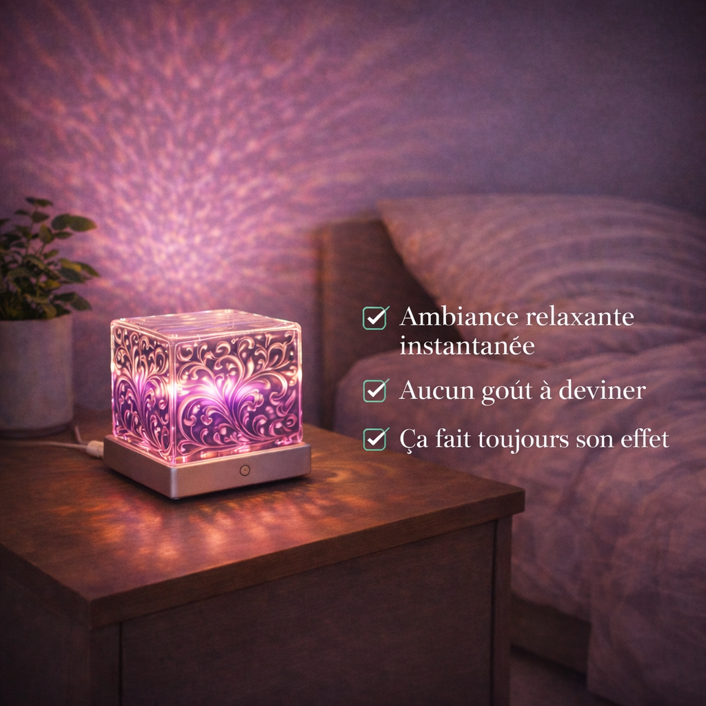 Aurora Wave – Projecteur Cristal LED 16 Couleurs Ambiance relaxante instantanée – Effet vagues & flammes