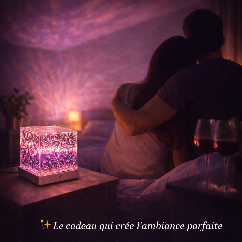 Aurora Wave – Projecteur Cristal LED 16 Couleurs Ambiance relaxante instantanée – Effet vagues & flammes