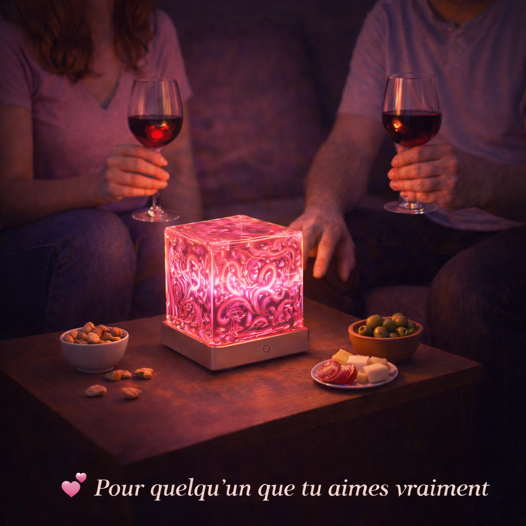 Aurora Wave – Projecteur Cristal LED 16 Couleurs Ambiance relaxante instantanée – Effet vagues & flammes